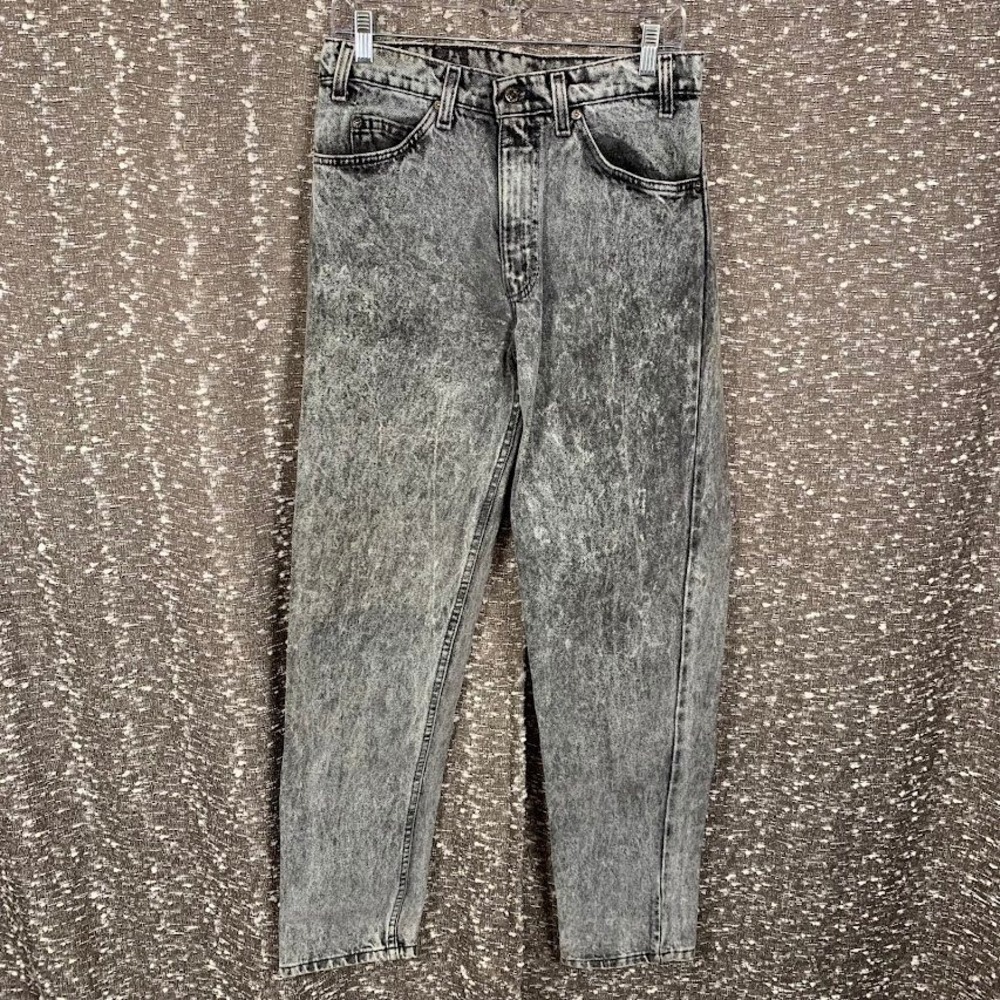 Vintage Levi's 350 Black Tab Acid Wash Tapered Denim Jeans 32x32 USA Made